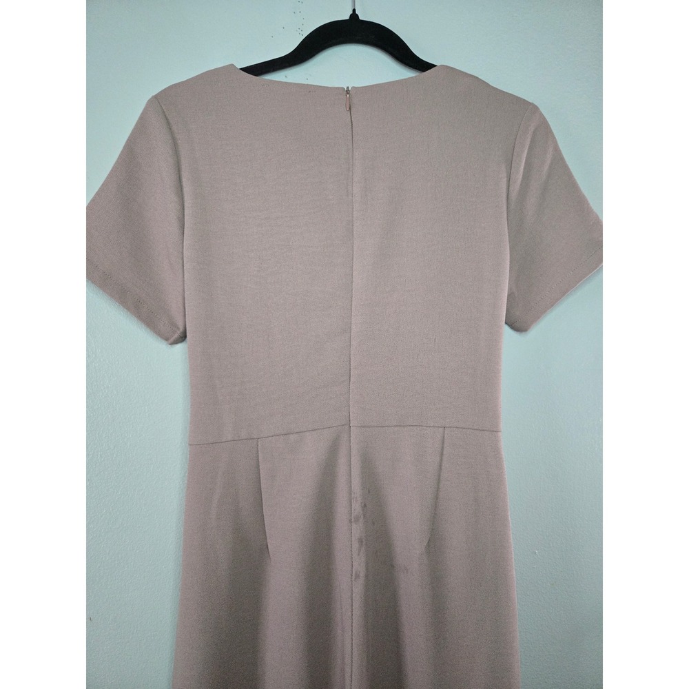 Modern Citizen Wide Leg Jumpsuit Taupe Belted Minimalist Short Sleeve Small - Picture 5 of 8